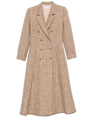 DE SANTIS Peak-Lapel Double-Breasted Coat - Natural