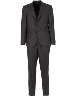 Luigi Bianchi Single-Breasted Wool Suit - Black