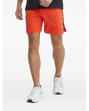 Reebok Logo-Print Panelled Shorts - Red