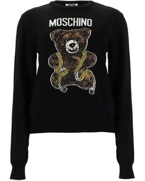 Moschino Teddy Bear Intarsia-Knit Jumper - Black