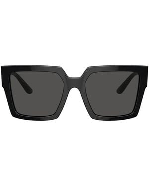 Dolce & Gabbana Logo Square-Frame Sunglasses - Black