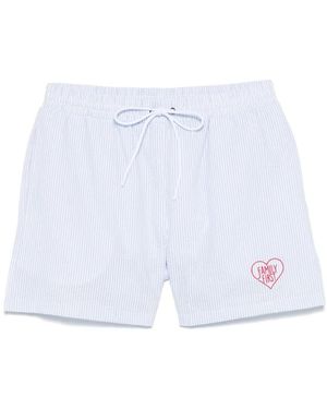 FAMILY FIRST Gestreifte Badeshorts - Weiß