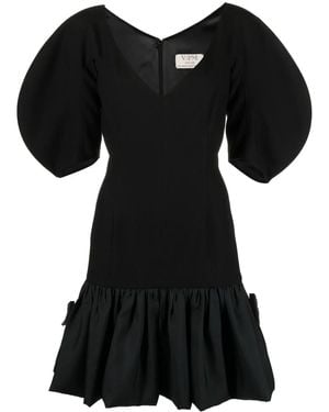 V:PM ATELIER Eline Puff-Sleeve Minidress - Black