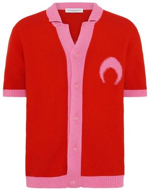 Marine Serre Gehäkelter Cardigan - Rot