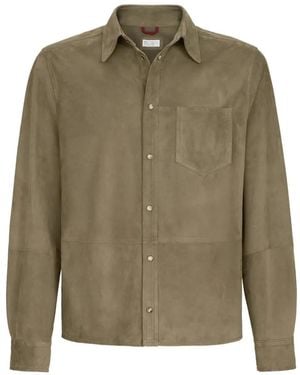 Brunello Cucinelli Suede Overshirt - Green