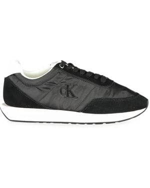 Calvin Klein Suede-Panelled Sneakers - Schwarz