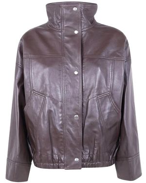 Rohe Buttoned Leather Jacket - Purple