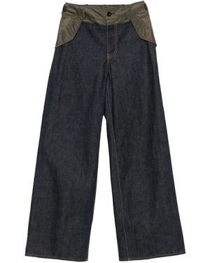 Sacai Wide Leg Denim Trousers - Blue