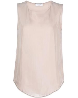 Fabiana Filippi Round-Neck Sleeveless Top - Natural