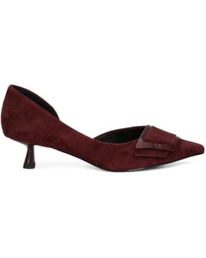 Bibi Lou Pointed-Toe Suede Court Shoes - Red