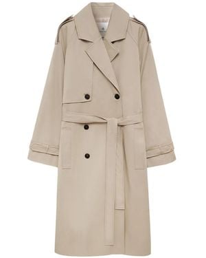 Anine Bing Rickie Maxi Trench Coat - Natural