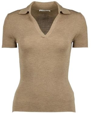 Max Mara V-Neck Knitted Top - Natural