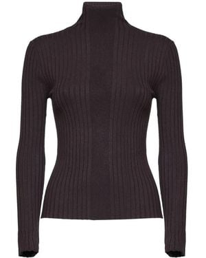 Kaos High-Neck Ribbed Sweater - Blue