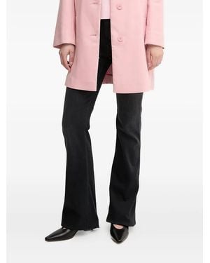 Emporio Armani Logo-Embroidered Flared Jeans - Pink