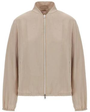 Herno Zip-Fastening Bomber Jacket - Natural