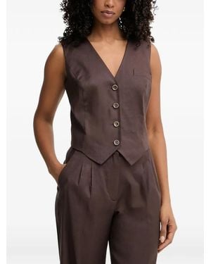 Guess Button-Up Waistcoat - Brown