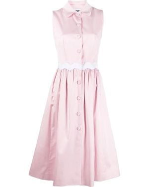 Moschino Pleated Sleeveless Mini Dress - Pink