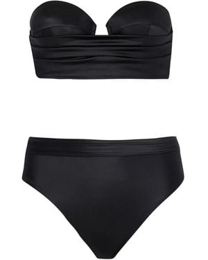 Balmain Geraffter Bikini - Schwarz