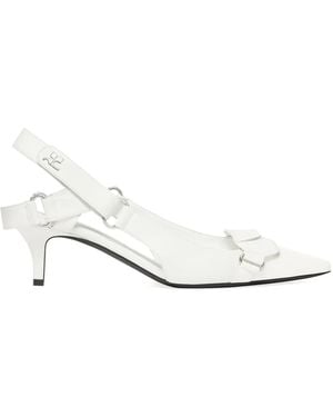 Courreges Racer Slingback Pumps - White