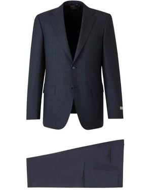 Canali Checked Suit - Blue