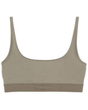 Tom Ford Reggiseno Con Logo Ricamato - Grigio