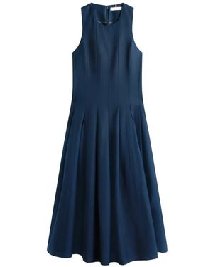 Tommy Hilfiger Robe Mi-Longue À Design Plissé - Blue