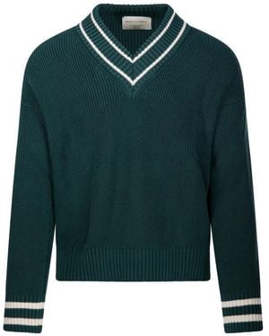 Marco Coppola V-Neck Ribbed Sweater - Green