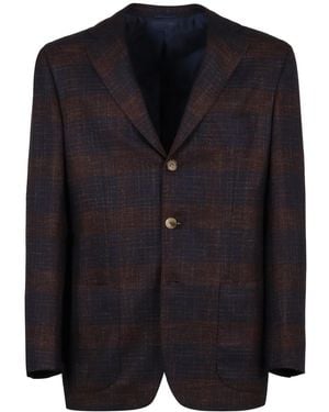 Kiton Check-Pattern Blazer - Black