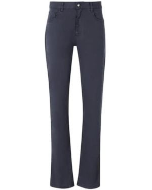 Canali Logo-Patch Five-Pocket Jeans - Blue