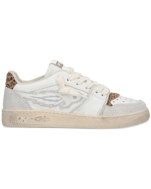 ENTERPRISE JAPAN Leopard Detail Trainers - White