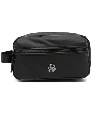 BOSS Logo-Plaque Wash Bag - Black