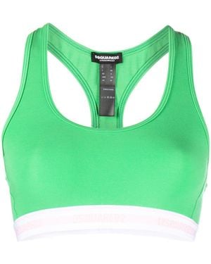 DSquared² Logo-Underband Racerback Sports Bra - Green