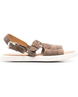 Premiata Interwoven-Straps Flat Sandals - Brown