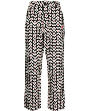 Clot Graphic-Print Straight-Leg Trousers - Black
