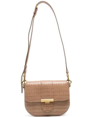 Lancaster Croc-Effect Cross Body Bag - White