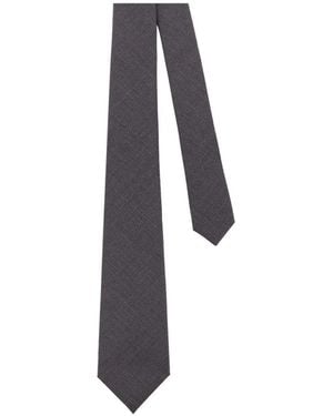 Kiton Prince Of Wales Check Tie - Blue