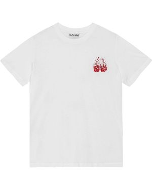 Ganni ロゴ Tシャツ - ホワイト