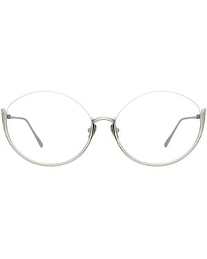 Linda Farrow Brille Mit Rundem Gestell - Grau