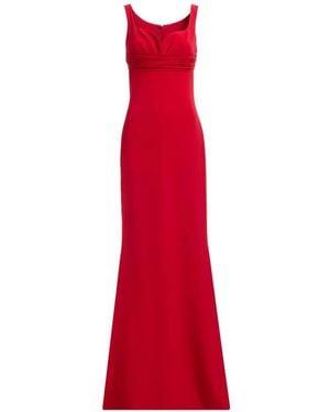 Elie Saab Ruched-Bodice Maxi Dress - Red