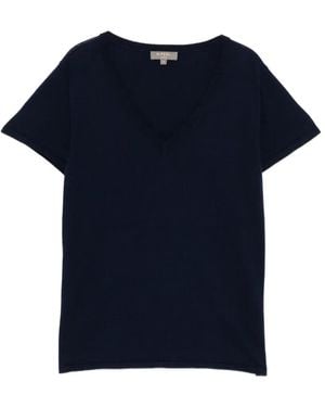 N.Peal Cashmere Haut Selene À Col V - Bleu