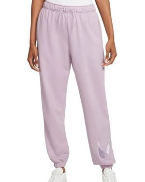 Nike Logo-Print Fleece Track Trousers - Red