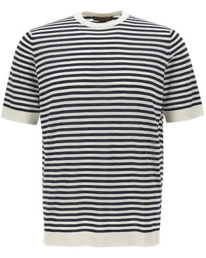 FILIPPO DE LAURENTIIS Striped Ribbed T-Shirt - White