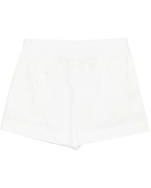 MC2 Saint Barth Meave Crystal-Embellishment Shorts - White
