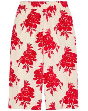 Dries Van Noten Floral Trousers - Red