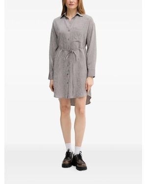 Marc O' Polo Striped Tie-Waist Dress - Grey