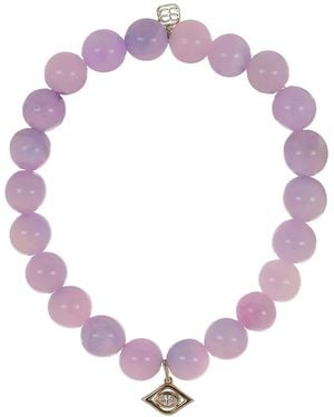 Sydney Evan Amethyst And Diamond Eye Charm Bracelet - Pink