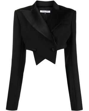 LAQUAN SMITH Double-Breasted Cropped Blazer - Black