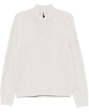 CROQUIS Half-High Collar Long-Sleeved Sweatshirt - White