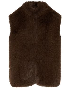 Liu Jo Faux-Fur Vest With Belt - Brown