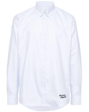 Maison Kitsuné Handwritting Casual Bd Shirt Clothing - White